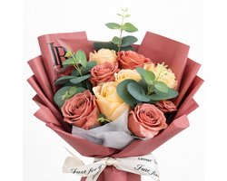 Kunst bloemen Rozen boeket - Geurende Zijden Rozen voor Woondecoratie stijlvolle cadeau verpakking - La Roselle Amsterdam