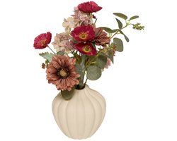 Kunst Gerbera in Keramische Vaas - Decoratieve Saas met kunstbloem - Decoratieve Kunstbloemen - Bloemstuk voor Woonkamer, Kantoor & Tafeldecoratie - 27x 27 x 42 cm - Multicolor