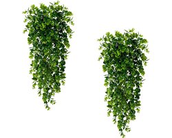 Kunst Hangplant - 2 Stuks - Kunstplant - 80 cm lang - Kunstmatige hangplant - Kunststof - Nep planten - Tuindecoratie - UV-bescherming - Onderhoudsvrij - Kamer Decoratie - Voor Vazen, Decoratie voor Veranda of Terras - Binnendecoratie - Groen