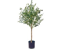 Kunst Olijfboom 100 cm | Olijfboom Kunstplant| Kunstplanten voor Binnen | Mediterrane Kunstboom