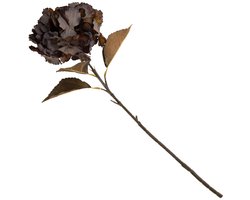 Kunstbloem hortensia 70cm bruin