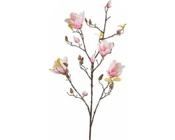 Kunstbloem - Magnolia - op tak - 105 cm - roze - sierbloemen - decoratie