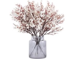Kunstbloemen, 12 stuks gypsophila kunstbloemen voor doe-het-zelf bruiloft boeket party tafel centerpieces bloemstukken en home herfstdecoratie (wit)