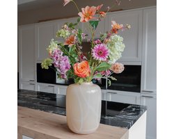 Kunstbloemen Boeket Blush Spring – Luxe Zijden Boeket – 9 stelen - diverse bloemen – Cadeau of Interieurdecoratie - Exclusief vaas