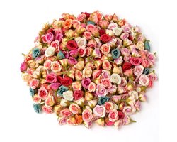 Kunstbloemen Mini Rozen - 60 Stuks - 3 cm - Kleurenmix - Knutselen & Decoratie - Kasey