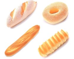 Kunstbrood en donuts - Decoratie brood - Huis decoreren - Realistische vormgeving - 4 stuks - Geel