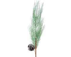 Kunstdennentak groene glitter met kegels L55cm