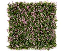 Kunsthaag plantenwand - Planten muur - Voor binnen en buiten - Buxus en Heide - 50 x 50 cm