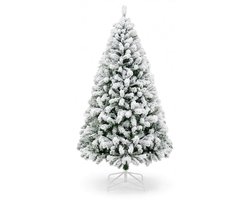 Kunstkerstboom 180 cm met Sneeuweffect - 250 RGB LED Verlichting - 1000 Takpunten - Met Inklapbare Metalen Standaard.