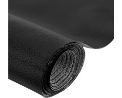 Kunstleer per meter 200 x 140 cm, lederen stof per meter waterdicht kunstleer gekorreld kunstleer getextureerde lederen stof per meter leer zwart cadeau voor Pasen Eid DIY autostoelen