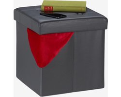 Kunstleer zitmeubel, opvouwbare stoffen poef bank, opbergkast, voetensteun, krukken met sterke ondersteuning-voetenbank met opbergruimte-hocker met opbergruimte-zitzak