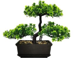 Kunstmatige Bonsai Boom Decoratie voor Slaapkamer, Gang en Badkamer in Donkergroen, Aesthetisch en Landelijk Stijl
