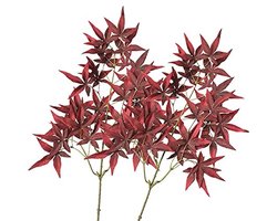 Kunstmatige esdoorn bladeren takken - 2 stuks, decoratieve faux bladeren voor thuis, keuken, tuin en bruiloften