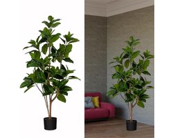 Kunstmatige Ficusboom - Nep Ficus Kunstplant - Woondecoratie - Realistisch Bladwerk - 180 cm - Groen