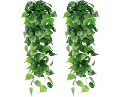 Kunstmatige Hangplanten - Decoratieve Groene Dille & Klimop - 2 Stuks - Kunststof