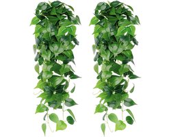Kunstmatige Hangplanten - Set Van 2 Groene Dille Slingers - Realistische Klimop Voor Tuin & Wanddecoratie