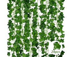 Kunstmatige Klimop 24 Stuks - Totale Lengte 50.4 Meter Nepplanten voor Wanddecoratie, Tuin en Bruiloft - Artificial Ivy Vines for Home & Garden Decor - Nep klimop - Kunstmatige Klimop voor Binnen