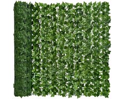 Kunstmatige klimop als privacyscherm - Kunstmatige klimop als buitengroen voor thuisdecoratie, hangende tuindecoratie, kunststof plant voor alle seizoenen - Perfect voor reünies, feestdagen en terrasdecoratie zonder container