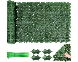 Kunstmatige Klimop Haag 3x1 m - Donkergroene Kunststof Haag met UV-bestendige - Privacy Scherm voor Balkon en Tuin of Terras
