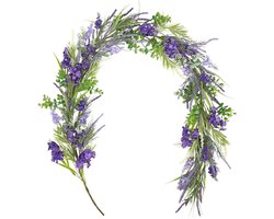 Kunstmatige lavendel slinger 5ft eucalyptus slingers nep paarse bloem slingers faux groen wijnstokken bloemen slinger decoratie voor bruiloft open haard thuis tafel decoratie