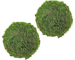 Kunstmatige Mosballen - Decoratieve Bollen Groen - Tuindecoratie - Natuurlijk Behandeld - 10 x 10 x 10 cm - Groen