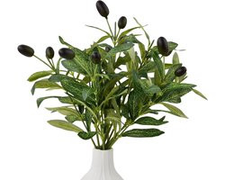 Kunstmatige Olijftak - 6 Stuks van 30 cm - Groene Decoratieve Takken voor Tuin, Huis, Kantoor en Bruiloft Decoratie