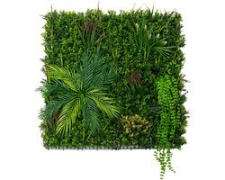 Kunstmatige Planten Wandpaneel 1 x 1m Alina Bladeren Paneel Tuin Woondecoratie