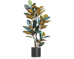 Kunstmatige Rubber Boom - Nep Boom Kamerplant - Binnen Decoratie - Nordic Stijl - 1 Pot - Groen
