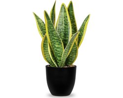 Kunstmatige Sansevieria plant in pot - Decoratieve neplanten voor binnen, ideaal voor kantoor, slaapkamer en keuken, 33 cm hoog