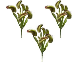 Kunstmatige Venus Flytrap - Nep Vleesetende Plant - Huis en Tuin Decoratie - Levensechte Details - 36 cm Lengte - Groen