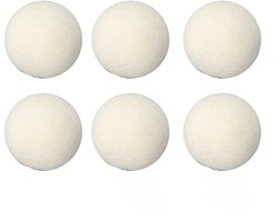 Kunstmatige wol - Kunstmatige wol Droogballen - Snellere Droogtijd en Statische Ontlading Verminderen - 6 Stuks - Voor Gezinnen + wit