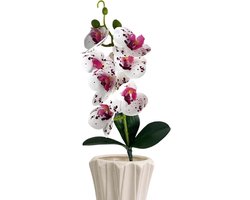 Kunstorchidee Stengel - Nepbloem Vaasdecoratie - Woonkamer Aankleding - Kleurvast Ontwerp - 37.5 cm - Lavendel