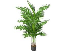 Kunstpalm Livistona - Kunstplant kamerplant - Woonkamer decoreren - Natuurlijke textuur - 90 cm - Groen