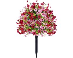 Kunstpetunia's Voor Buiten,UV-bestendig met grondpin,Kunstbloemen voor buiten die er echt uitzien | Voor Terras Pad Voordeur Balkon Tuin Landschap Lente En Zomer Erf