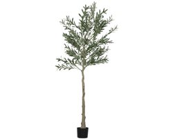 Kunstplant 15x15x180 cm Grote Kunstmatige Olijfboom Groen Plastic In Pot Cement Kunstmos Woonkamer Slaapkamer Kantoor Decoratie