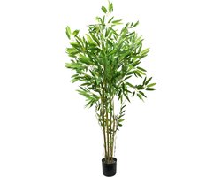 Kunstplant Bamboe in Pot 115 cm – Realistische Bamboeplant – Onderhoudsvrij – Groen Decoratief