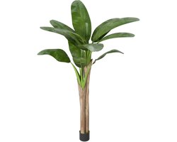 Kunstplant Bananenboom 190cm Natuurlijke Houten Stam met Echt Lijkende Opzet, Ideale Kunstboom voor Woonkamer, Slaapkamer & Kantoor Decoratie