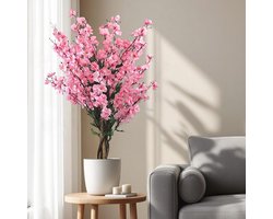 Kunstplant Bloeiboom 120 cm - Roze Of Wit - Kunstbloem Voor Binnen En Buiten