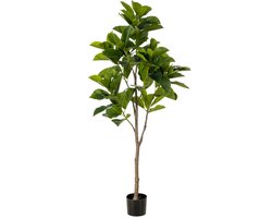 Kunstplant Ficus Benghalensis - Textiel / Metaal - Groen - 170 cm hoog