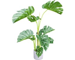 Kunstplant-Monstera Deliciosa-Gatenplant-Vingerplant -120 cm-Kunst plant - Nep planten voor Binnen en Buiten - Kamer Decoratie - Nepplanten-Boompje - Kunstbloemen