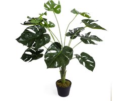 Kunstplant Monstera H85cm Monstera - gatenplant - kunstplant - 85cm hoog - in pot - nep plant