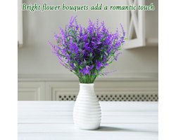 Kunstplanten, bloemen, kunstbloemen in pot, net als echt, uv-bestendig, 10 bundels kunstbloemen, kunstbloemen, kunstbloemen, lavendel voor tafel, huis, tuin, decoratie, lila