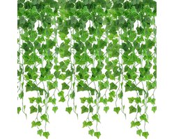 Kunstplanten - Klimop Slinger - 12 Stuks - 2m - Kunstmatige Hangplant - Decoratie Plant voor Huis, Tuin, Bruiloften - Woonaccessoires - Kunsthaag - Geschikt Voor binnen en buiten - nep planten - Wonen