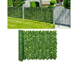 kunstplanten voor buiten - tuinscherm - tuindecoratie - Plantenwand - Groene wand met watermeloenbladpatroon - Groen - 100×100cm - Kunststof