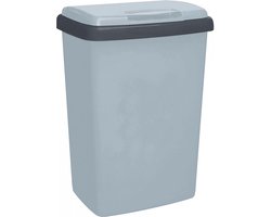 Kunststof Afvalbak Top-Fix 50 liter grijs-antraciet