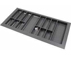 Kunststof Bestekbak Classic Serie Antraciet, Breedte 108-100 cm - Diepte 54-47 - Breedte en diepte op maat te maken - Besteklade, Bestekhouder, Bestekbakken op maat