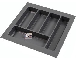 Kunststof Bestekbak Classic Serie Antraciet, Breedte 45-40 cm - Diepte 45-38 cm - Breedte & diepte op maat aanpasbaar - Besteklade, Bestekhouder, Bestekbakken op maat