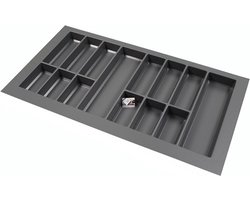 Kunststof Bestekbak Classic Serie Antraciet, Breedte 98-90 cm - Diepte 54-47 - Breedte en diepte op maat te maken - Besteklade, Bestekhouder, Bestekbakken op maat