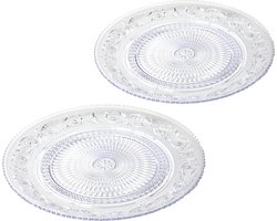 Kunststof borden - set 12x stuks - ontbijt/gebaksbordjes en dinerborden - 18 en 25 cm