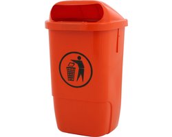 Kunststof buitenafvalbak 50 liter oranje